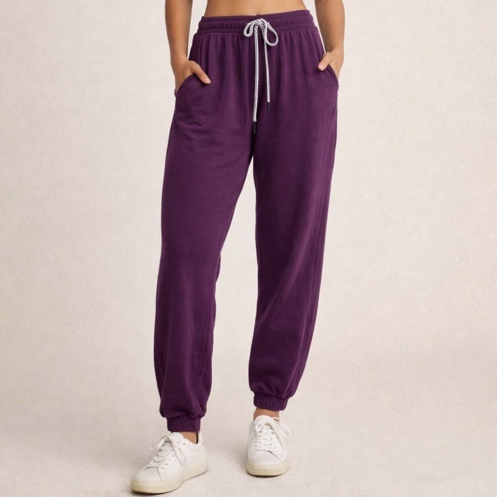 Michael Stars Plum Drawstring Casual Lounge Jogger Sweatpants Size Medium